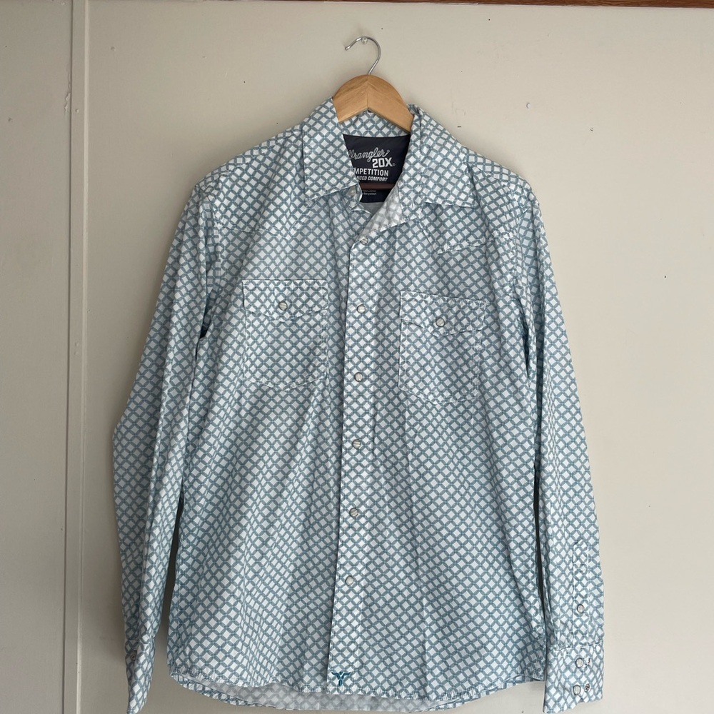 Wrangler 20X Geometric Pearl Snap Long Sleeve